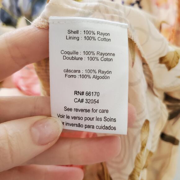 Siddhartha Bansal Dress Womens XL Cream Floral Boho Long Sleeve Anthropologie - Picture 8 of 9